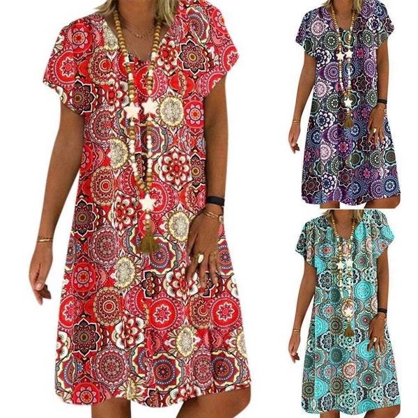 spring and summer womens flower casual dresses print short sleeve v neck mid length dress, Black;gray
spring and summer womens flower casual dresses print short sleeve v neck mid length dress, Black;gray
