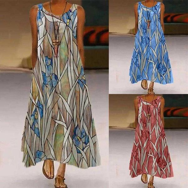 summer digital casual dresses printing flower pocket round neck sleeveless maxi dress womens clothing, Black;gray
summer digital casual dresses printing flower pocket round neck sleeveless maxi dress womens clothing, Black;gray