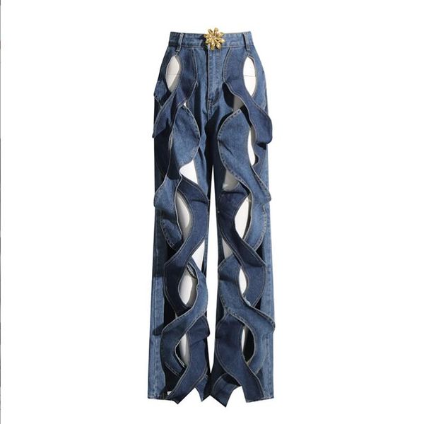 fashion hollow out jeans straight denim pants 2023 summer casual wide leg jeans trousers streetwear women clothes w356, Blue
fashion hollow out jeans straight denim pants 2023 summer casual wide leg jeans trousers streetwear women clothes w356, Blue