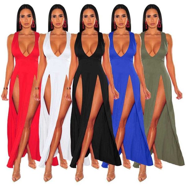 summer long deep v split casual dresses multicolor bandage nightclub skirt women, Black;gray
summer long deep v split casual dresses multicolor bandage nightclub skirt women, Black;gray