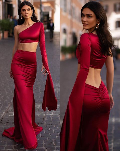 burgundy prom dresses one shoulder two pieces party evening gowns pleats formal long special occasion dress, Black
burgundy prom dresses one shoulder two pieces party evening gowns pleats formal long special occasion dress, Black