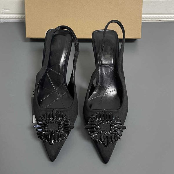 sandals new spring fashion crystal buckle women thick high heels pointed toe slingback shoes elegant slip on mule 230511, Black
sandals new spring fashion crystal buckle women thick high heels pointed toe slingback shoes elegant slip on mule 230511, Black