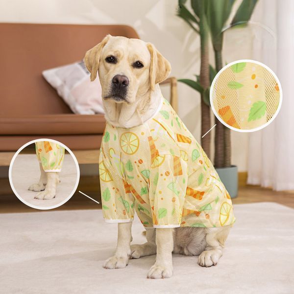 

Pet Clothes,Dog Summer T-Shirt Cool Breathable Sunscreen Dog Vest Clothes Outfit Costume for Medium Large Dogs, 4 colors