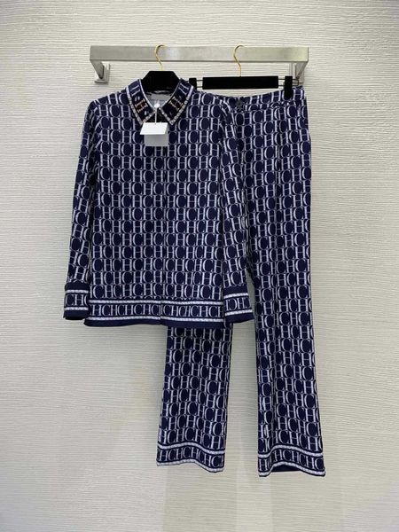 23ss women pants sets women designer clothes letter printing heavy work studded beaded collar buttoned long-sleeved shirt mid-high waist pan, White
23ss women pants sets women designer clothes letter printing heavy work studded beaded collar buttoned long-sleeved shirt mid-high waist pan, White