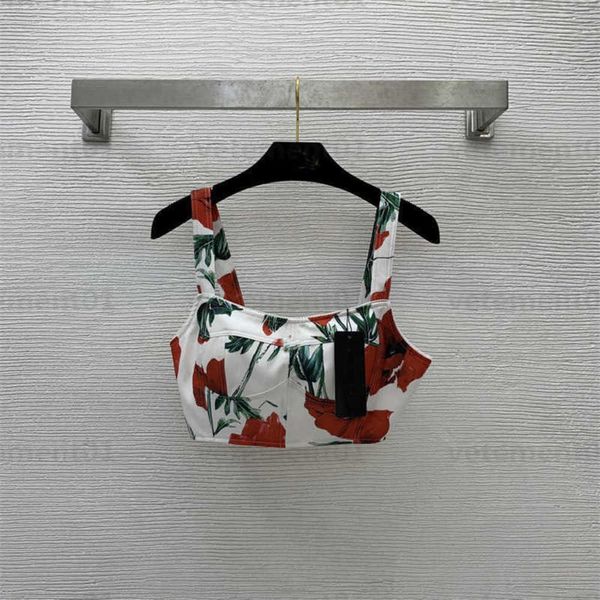 women designers fashion floral pattern tank carnation print gold logo accessories decorated halter bralette womens designer clothing 0607, White
women designers fashion floral pattern tank carnation print gold logo accessories decorated halter bralette womens designer clothing 0607, White