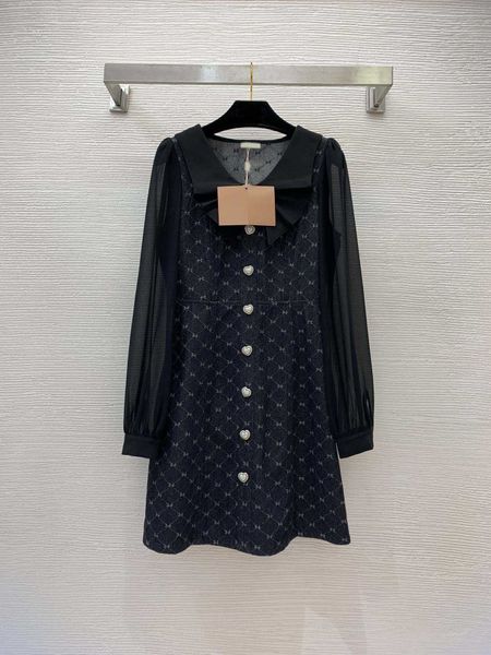 23ss summer dresses women dress women designer clothes plaid printed denim fabric patchwork bow collar love button long sleeve dress women c, Black;gray
23ss summer dresses women dress women designer clothes plaid printed denim fabric patchwork bow collar love button long sleeve dress women c, Black;gray