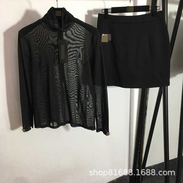 23ss skirt set women designer clothes summer new mesh perspective high neck long sleeve bottom half skirt two piece set women clothes, White
23ss skirt set women designer clothes summer new mesh perspective high neck long sleeve bottom half skirt two piece set women clothes, White
