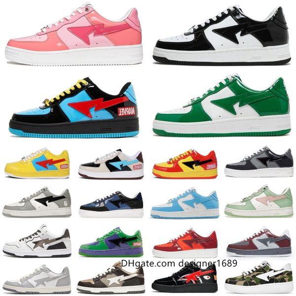 a bapesta stas sk8 sta designer casual shoes womens mens shoe patent leather black color camo combo pink abc camos blue grey orange green ap
a bapesta stas sk8 sta designer casual shoes womens mens shoe patent leather black color camo combo pink abc camos blue grey orange green ap