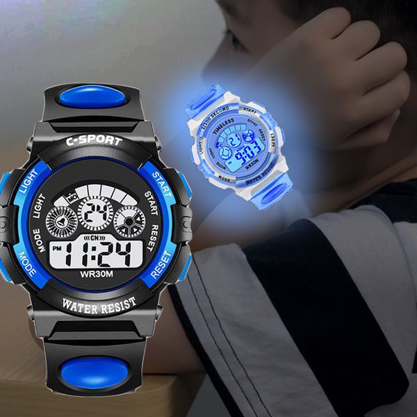 childrens electronic watches color luminous dial life waterproof multi-function luminous alarm clocks watch for boys and girls, Blue
childrens electronic watches color luminous dial life waterproof multi-function luminous alarm clocks watch for boys and girls, Blue
