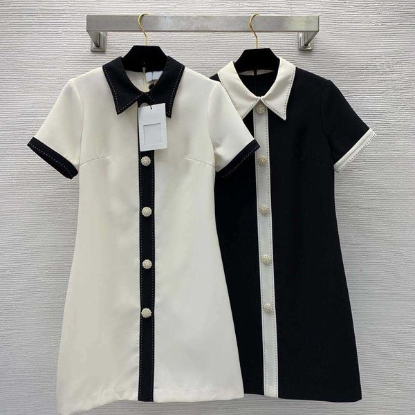23ss summer dresses women dress women designer clothes pearl button contrast panel a version polo neck short sleeve celebrity style dress wo, Black;gray
23ss summer dresses women dress women designer clothes pearl button contrast panel a version polo neck short sleeve celebrity style dress wo, Black;gray
