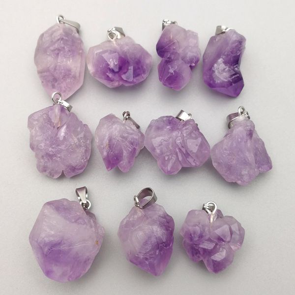irregular natural raw energy stone charms amethyst quartz crystal pendant healing meditation yoga gift wholesale fengshui, Bronze;silver
irregular natural raw energy stone charms amethyst quartz crystal pendant healing meditation yoga gift wholesale fengshui, Bronze;silver