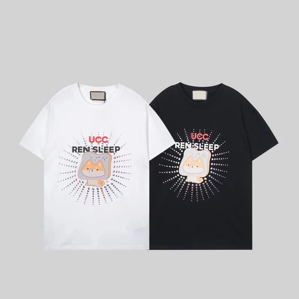 designer short sleeve t-shirt alphabet cartoon print with diamond round neck fashion casual cotton men's and women's couple t-shir, White;black
designer short sleeve t-shirt alphabet cartoon print with diamond round neck fashion casual cotton men's and women's couple t-shir, White;black