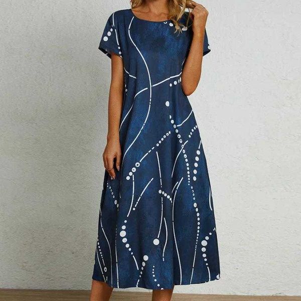 summer loose a line short sleeve printed dress womens clothing fashion long skirt, Black;gray
summer loose a line short sleeve printed dress womens clothing fashion long skirt, Black;gray