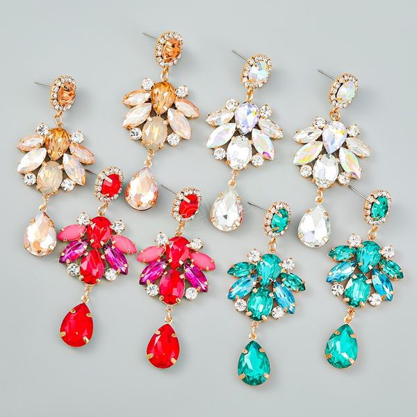 fashion metal multi-layer geometric rhinestone earrings women's exaggerated pop dangle earrings banquet jewelry accessories, Silver
fashion metal multi-layer geometric rhinestone earrings women's exaggerated pop dangle earrings banquet jewelry accessories, Silver