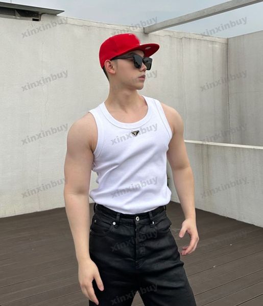 xinxinbuy men designer tee t shirt 23ss metal triangle label vest short sleeve cotton women black white s-l, Black;brown
xinxinbuy men designer tee t shirt 23ss metal triangle label vest short sleeve cotton women black white s-l, Black;brown