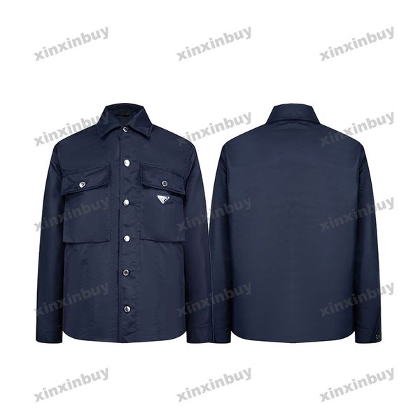 xinxinbuy men designer coat jacket metal triangle label nylon big pocket long sleeve women blue black white s-xl, Black;brown
xinxinbuy men designer coat jacket metal triangle label nylon big pocket long sleeve women blue black white s-xl, Black;brown