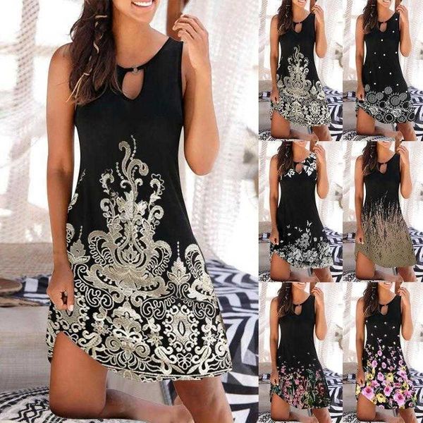 summer mid skirt casual dresses piece womens clothing sleeveless printed dress, Black;gray
summer mid skirt casual dresses piece womens clothing sleeveless printed dress, Black;gray