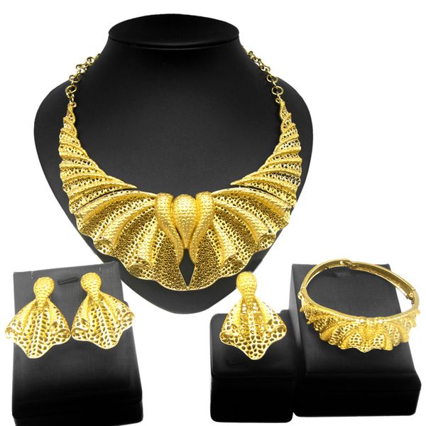 exquisite fashion jewelry set ladies necklace earrings ring four-piece jewelry set, Black
exquisite fashion jewelry set ladies necklace earrings ring four-piece jewelry set, Black