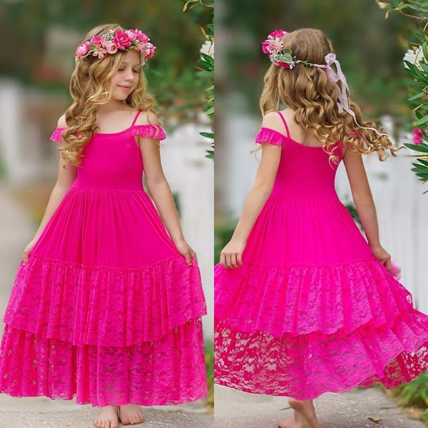 rosy pink flower girls dresses spaghetti tiered lace skirt a line wedding flower girl host birthday dress, White;blue
rosy pink flower girls dresses spaghetti tiered lace skirt a line wedding flower girl host birthday dress, White;blue