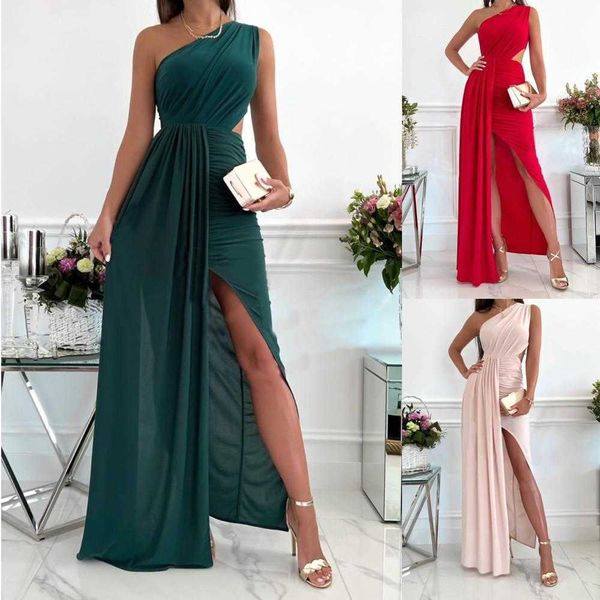 summer sleeveless slant casual dresses shoulder hollow out elegant split dress for women, Black;gray
summer sleeveless slant casual dresses shoulder hollow out elegant split dress for women, Black;gray