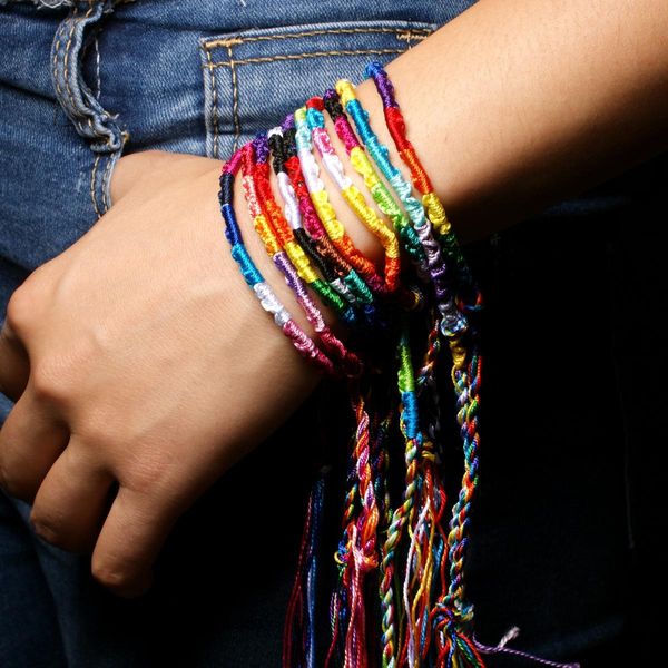 friendship bracelet nepalese national wind hand-made rainbow bangle lucky hand rope woven wristbands jewelry gift 10pcs/pack, Golden;silver
friendship bracelet nepalese national wind hand-made rainbow bangle lucky hand rope woven wristbands jewelry gift 10pcs/pack, Golden;silver