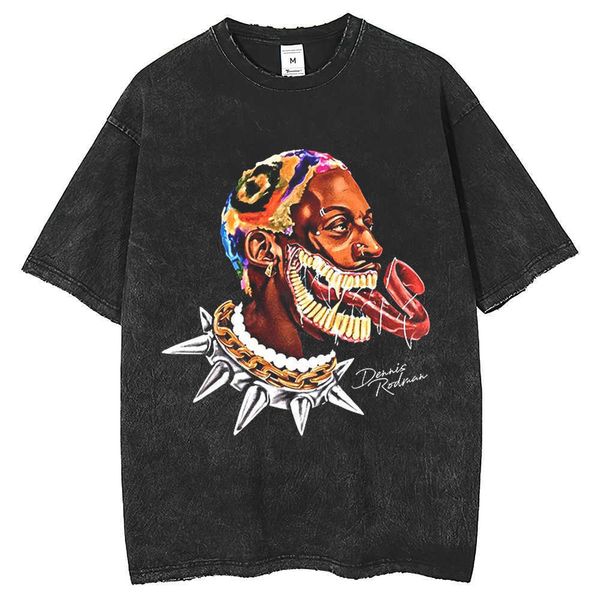 men's fashion basketball rodman print men's short sleeve dark wind wash men's t-shirt, White;black
men's fashion basketball rodman print men's short sleeve dark wind wash men's t-shirt, White;black