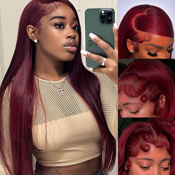 bone straight red brazilian13x4 hd transparente lace front wigs colored burgundy 13x6 lace frontal human hair wig for women, Black;brown
bone straight red brazilian13x4 hd transparente lace front wigs colored burgundy 13x6 lace frontal human hair wig for women, Black;brown