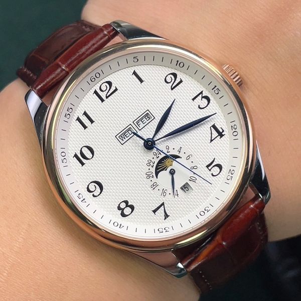 men automatic watch mechanical movement 42mm 36mm couple business wristwatch leather montre de luxes watch for men, Slivery;brown
men automatic watch mechanical movement 42mm 36mm couple business wristwatch leather montre de luxes watch for men, Slivery;brown