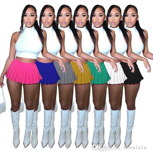 women short skirt cute female pleated spring and summer high waist solid color mini clothes, Black
women short skirt cute female pleated spring and summer high waist solid color mini clothes, Black