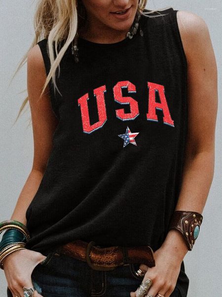 women's t shirts independence day usa color print arrival 4th of july sleeveless tshirt women funny saying summer casual holiday tee, White
women's t shirts independence day usa color print arrival 4th of july sleeveless tshirt women funny saying summer casual holiday tee, White