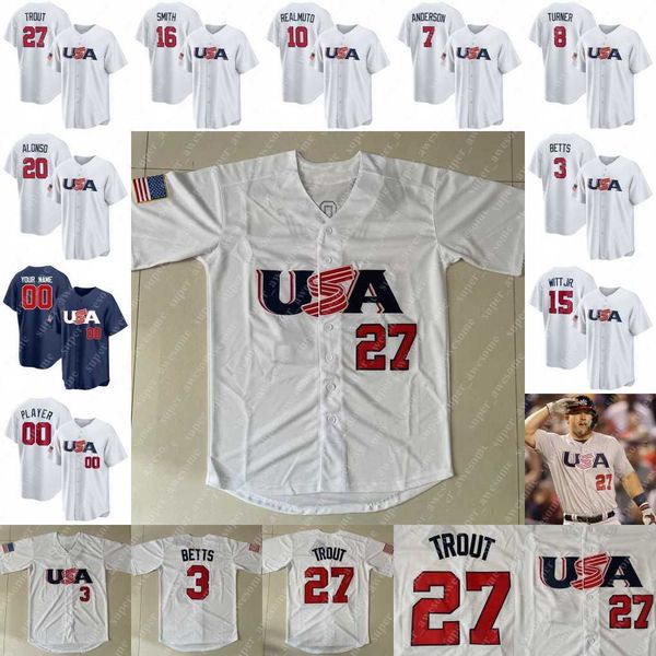 team usa baseball jersey mike trout trea turner j. t. realmuto nolan arenado mookie betts tim anderson will smith lance lynn kyle schwarber, Blue;black
team usa baseball jersey mike trout trea turner j. t. realmuto nolan arenado mookie betts tim anderson will smith lance lynn kyle schwarber, Blue;black