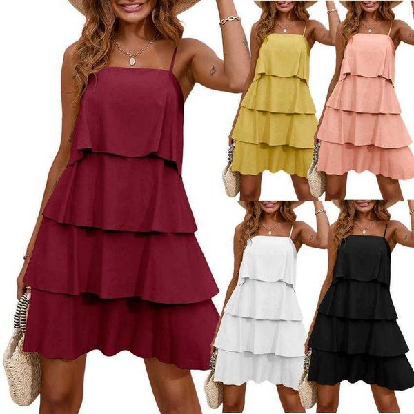 summer casual bohemian spaghetti strap sleeveless dress ruffled layered elegant beach for women, Black;gray
summer casual bohemian spaghetti strap sleeveless dress ruffled layered elegant beach for women, Black;gray