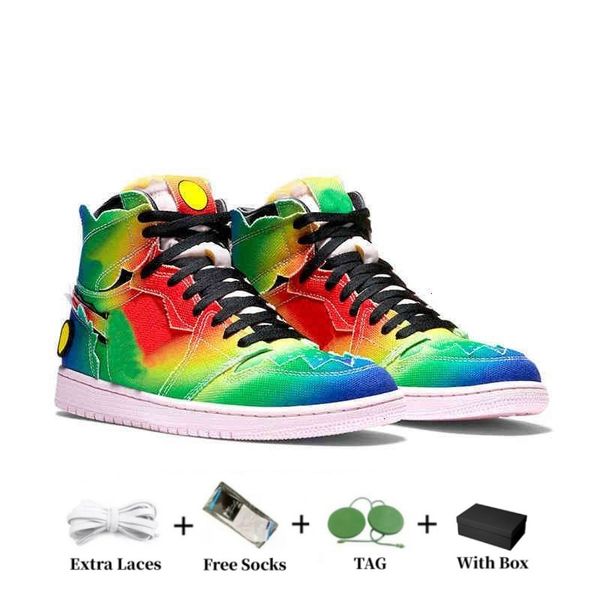 with box og shoes j balvin x jumpman 1 high og basketball 1s colores y vibras tie dye multi-color rainbow trainers sneakers 1th.
with box og shoes j balvin x jumpman 1 high og basketball 1s colores y vibras tie dye multi-color rainbow trainers sneakers 1th.