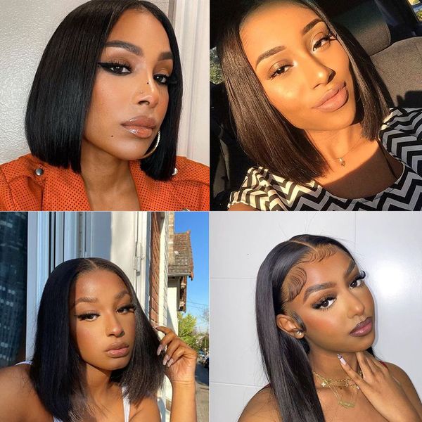 short straight hair bone straight woman human wig lace front wigs 13x5x2 nature color brazilian human hair wig t part lace wig closure, Black;brown 
short straight hair bone straight woman human wig lace front wigs 13x5x2 nature color brazilian human hair wig t part lace wig closure, Black;brown