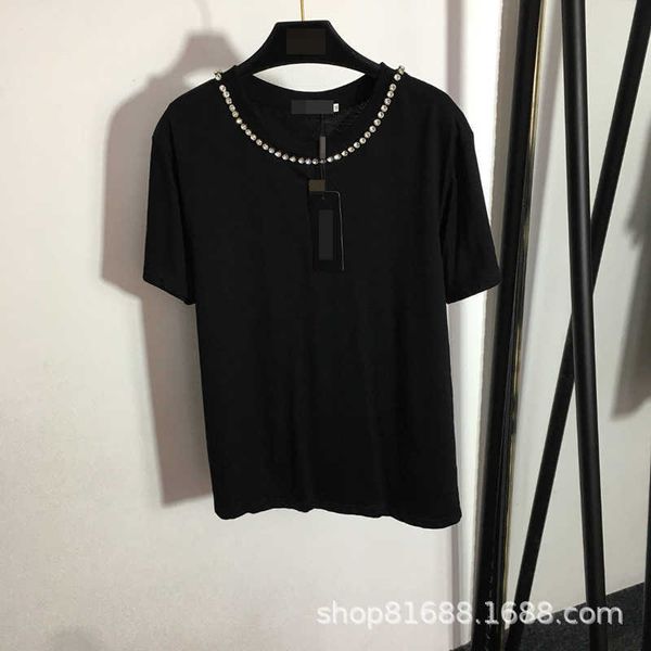 23ss womens t-shirt tee women designer clothes summer new diamond set round neck high end pure cotton t-shirt short sleeve women clothes, White
23ss womens t-shirt tee women designer clothes summer new diamond set round neck high end pure cotton t-shirt short sleeve women clothes, White
