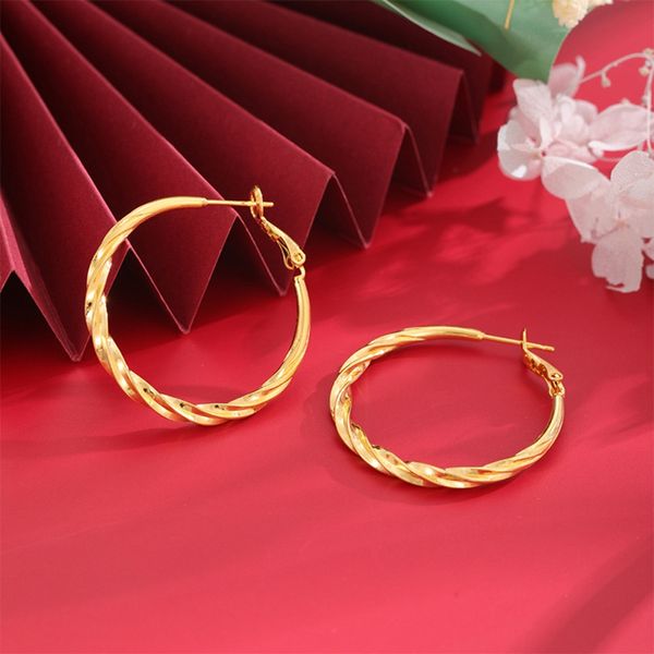 large circle hoop earrings twisted real 18k yellow gold filled color classic big round earrings fashion jewelry, Golden;silver
large circle hoop earrings twisted real 18k yellow gold filled color classic big round earrings fashion jewelry, Golden;silver
