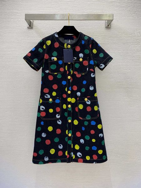 23ss summer dresses women dress women designer clothes new vintage colored polka dot printed a-line version slimming round neck short sleeve, Black;gray
23ss summer dresses women dress women designer clothes new vintage colored polka dot printed a-line version slimming round neck short sleeve, Black;gray