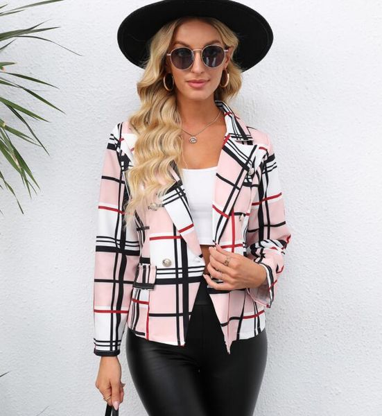 vintage bouble breasted plaid women blazer spring pockets jackets female retro suits coat work outerwear high quality, White;black
vintage bouble breasted plaid women blazer spring pockets jackets female retro suits coat work outerwear high quality, White;black