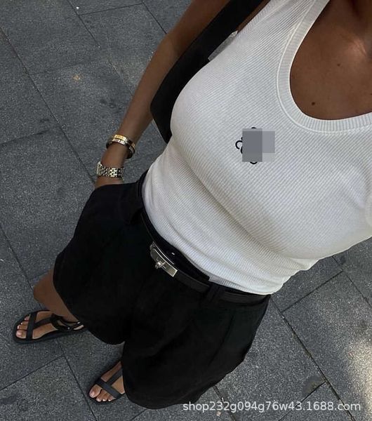 23ss womens knits women designer clothes fashion versatile slim fit high elastic ice pit stripe knitted tank for women women clothes, White
23ss womens knits women designer clothes fashion versatile slim fit high elastic ice pit stripe knitted tank for women women clothes, White