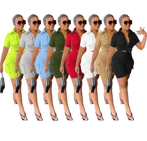tracksuits 2023 women's new summer designer women tracksuits 2 piece set outfits solid color short sleeve shirt and shorts matching sui, White
tracksuits 2023 women's new summer designer women tracksuits 2 piece set outfits solid color short sleeve shirt and shorts matching sui, White