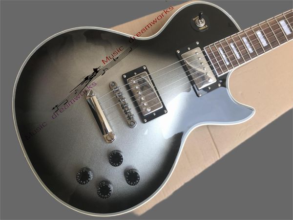 chinese electric guitar vb color silver custom mahogany body and neck 6 strings