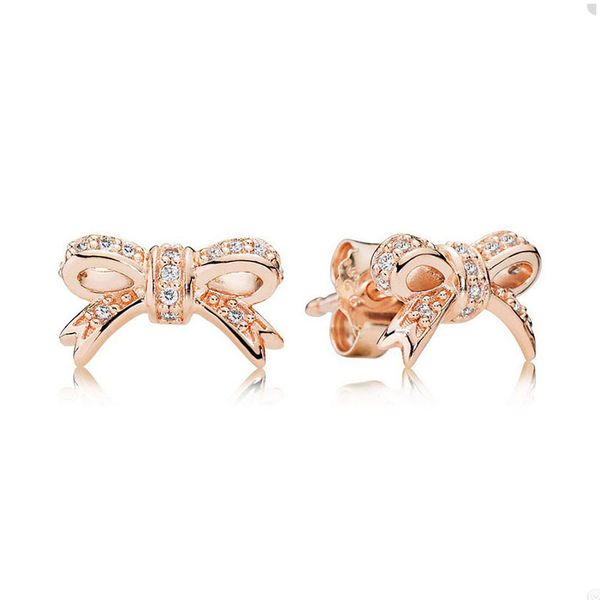 18k rose gold bow stud earrings for pandora crystal diamond bowknot earring set designer jewelry for women girls earrings with original box, Golden;silver
18k rose gold bow stud earrings for pandora crystal diamond bowknot earring set designer jewelry for women girls earrings with original box, Golden;silver
