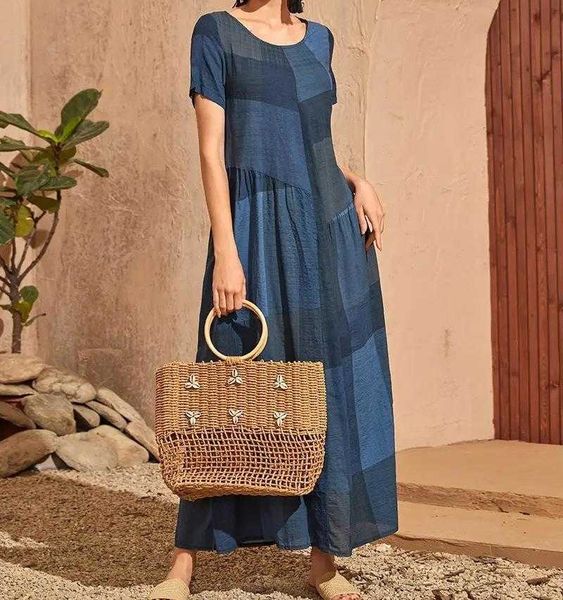summer retro loose waist pocket long dress casual plaid printed stitching womens, Black;gray
summer retro loose waist pocket long dress casual plaid printed stitching womens, Black;gray