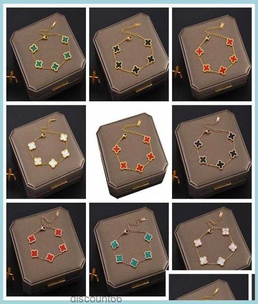 charm bracelets classic design colorf clover bracelet 18k rose gold stainless steel jewelry for women drop delivery 2022 bra6706626hbx9, Silver
charm bracelets classic design colorf clover bracelet 18k rose gold stainless steel jewelry for women drop delivery 2022 bra6706626hbx9, Silver