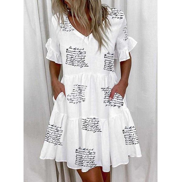 womens summer short sleeve fashion dresses v neck printed ruffled dress with pockets, Black;gray
womens summer short sleeve fashion dresses v neck printed ruffled dress with pockets, Black;gray