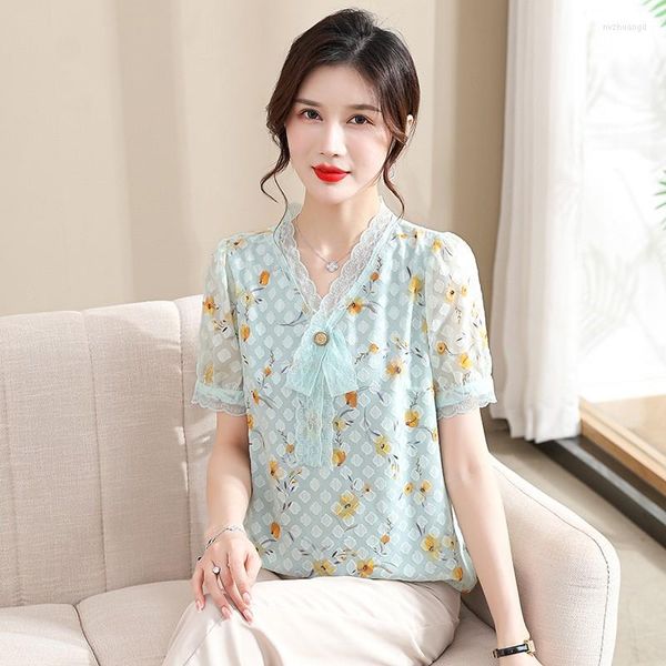 women's blouses womensummer retro vintage elegant office lady shirts casual loose work ribbon blue flower, White
women's blouses womensummer retro vintage elegant office lady shirts casual loose work ribbon blue flower, White