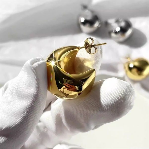 star style titanium steel half round thick c-shaped hollow earrings for women ins wind moon boat minimalist fashion brand charm, Golden;silver
star style titanium steel half round thick c-shaped hollow earrings for women ins wind moon boat minimalist fashion brand charm, Golden;silver