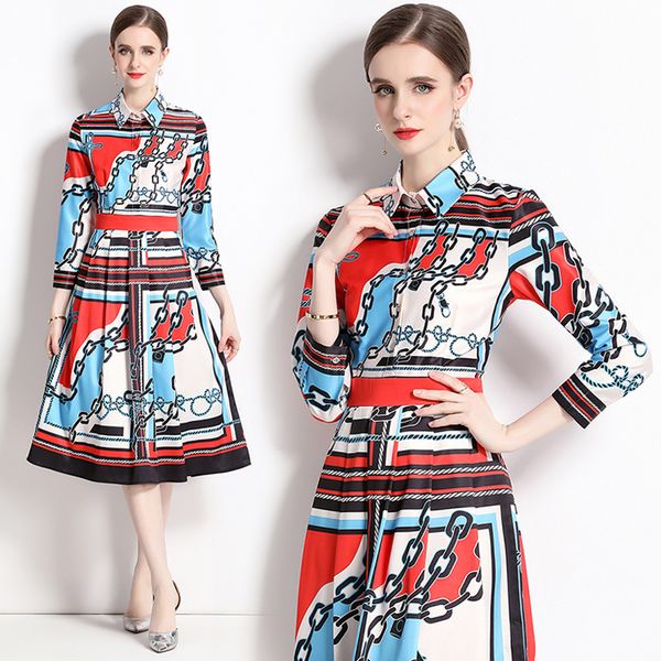 2023 women's fashion print midi shirtdress long sleeve luxury designer polo neck button front long sleeve formal occasion dresses flare, Black;gray
2023 women's fashion print midi shirtdress long sleeve luxury designer polo neck button front long sleeve formal occasion dresses flare, Black;gray