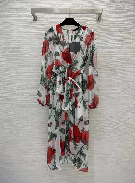 23ss summer dresses women dress women designer clothes fashionable sweet silk blended print cross v-neck waist slim lantern sleeve dress lon, Black;gray
23ss summer dresses women dress women designer clothes fashionable sweet silk blended print cross v-neck waist slim lantern sleeve dress lon, Black;gray