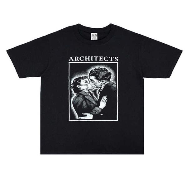 british metal core post-hardcore band architects rock print t-shirt short sleeve, White;black
british metal core post-hardcore band architects rock print t-shirt short sleeve, White;black